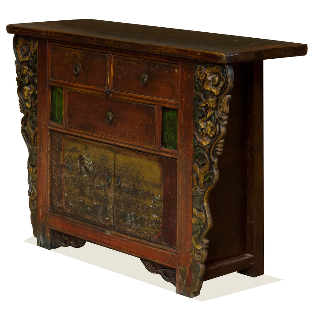 Vintage Elmwood Peking Palace Altar Cabinet