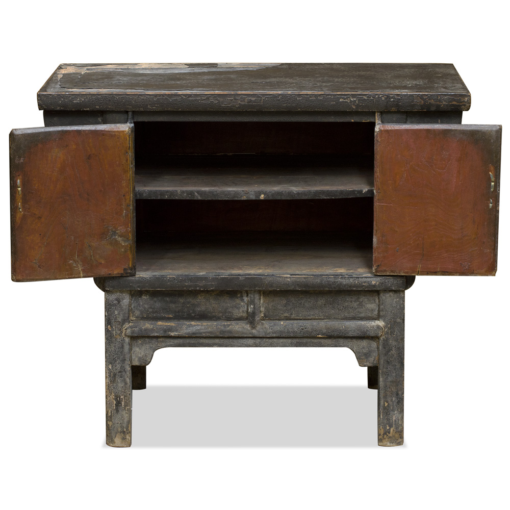 Antique Elmwood Oriental Altar Cabinet