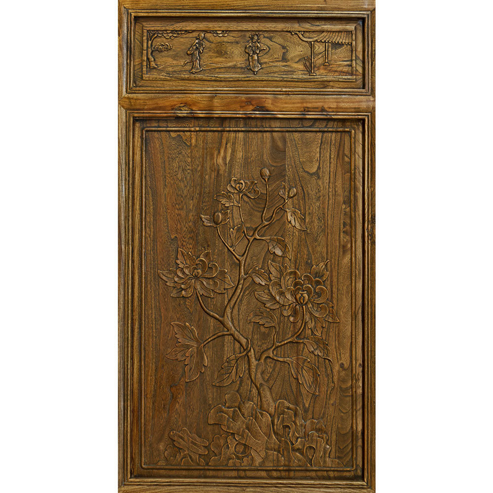 Grand Elmwood Lattice Window Panel Oriental Floor Screen