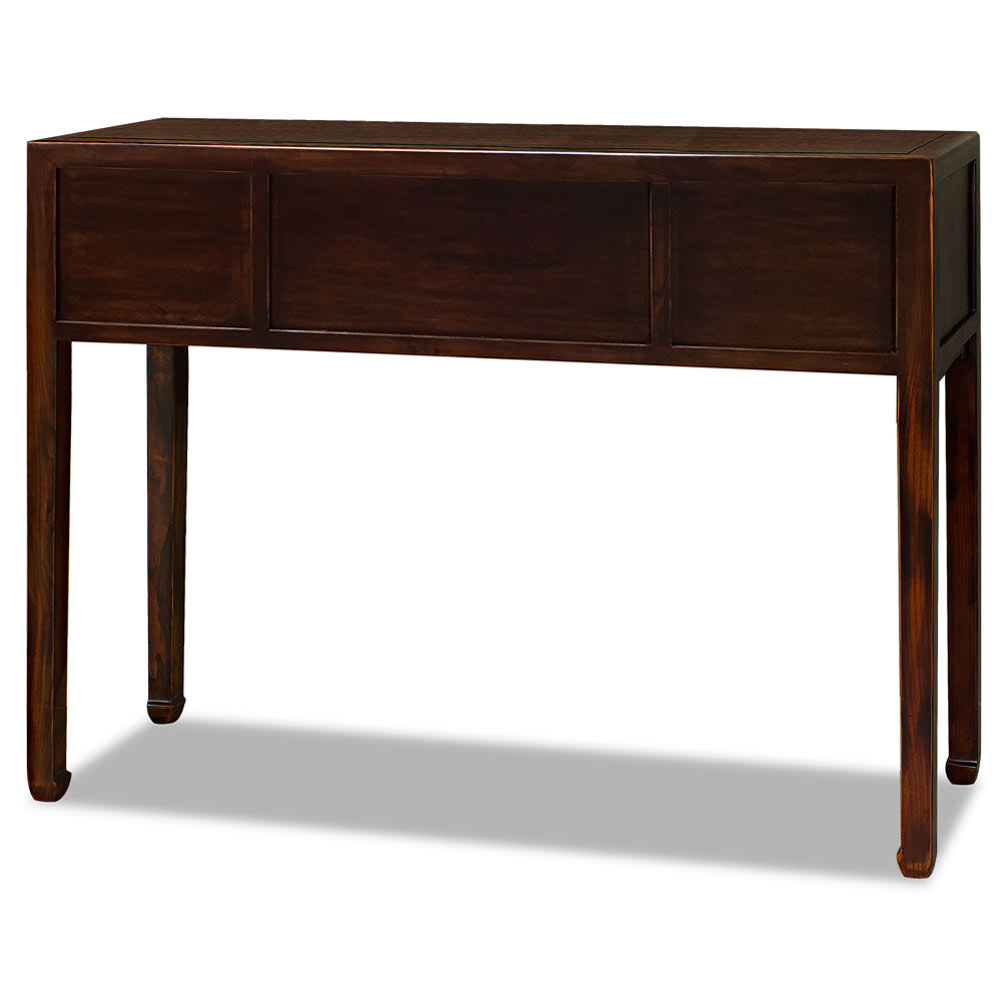 Mahogany Finish Elmwood Chinese Mandarin Console