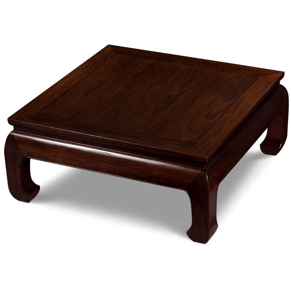 Dark Espresso Elmwood Ming Square Asian Coffee Table