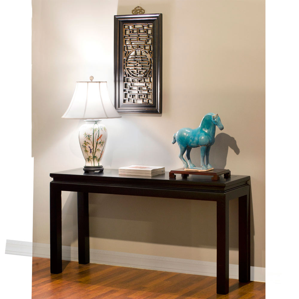 Black Elmwood Zen Style Asian Console Table