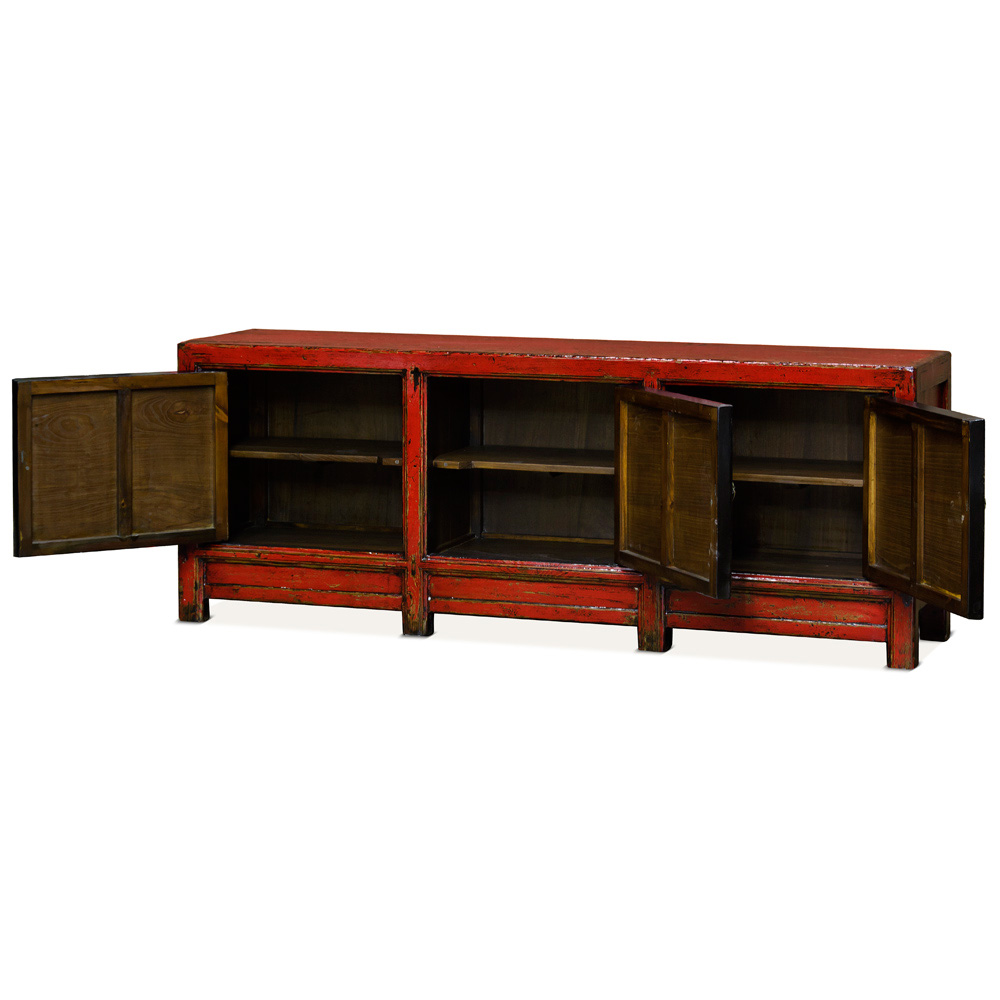 Hand Painted Elmwood Tibetan Cabinet