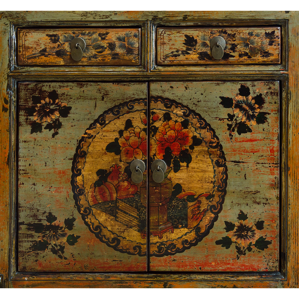 Elmwood Tibetan Still Life Cabinet