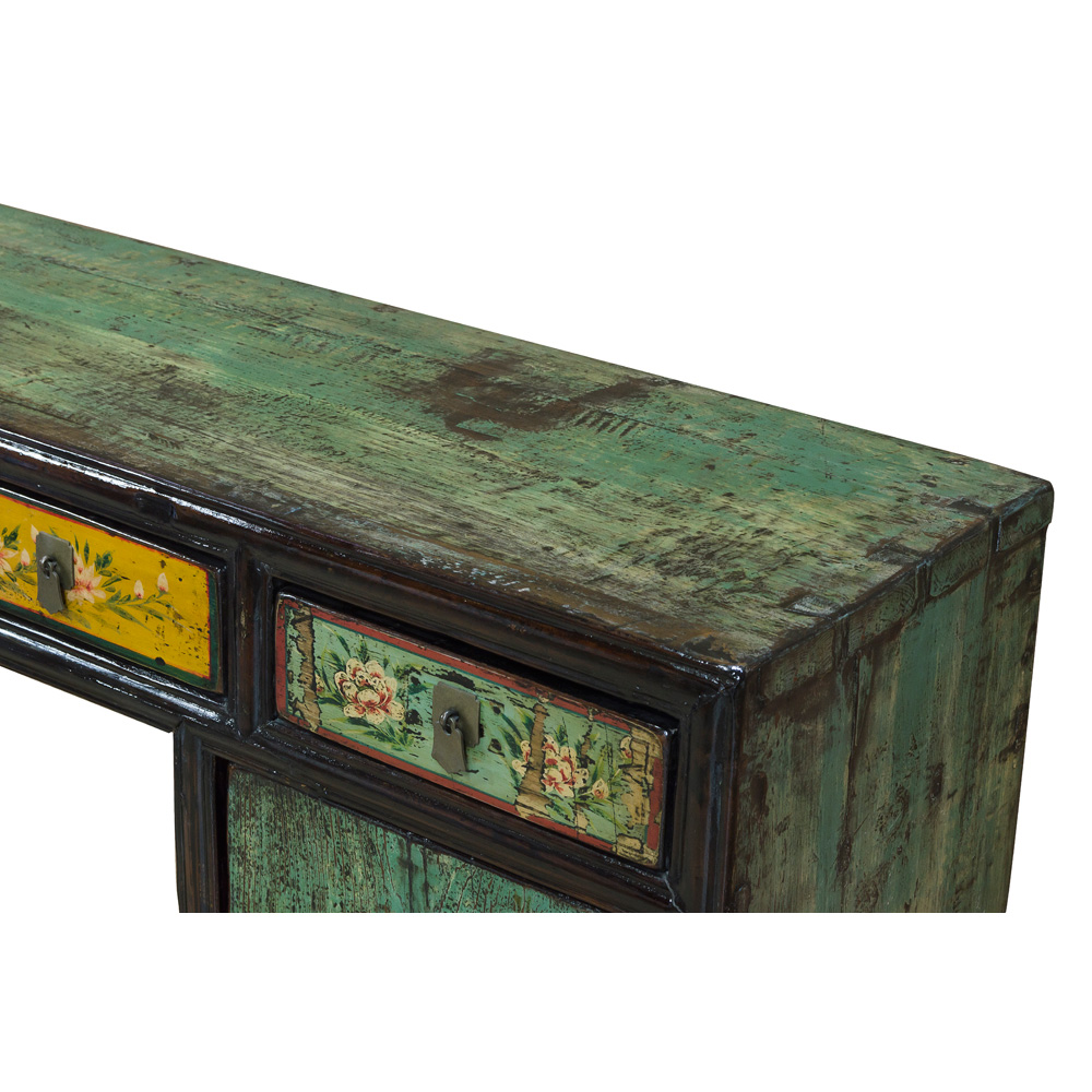 Vintage Elmwood Tibetan Console Table