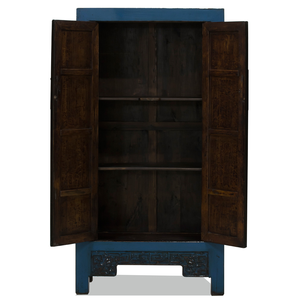 Vintage Dark Blue Elmwood Wedding Cabinet