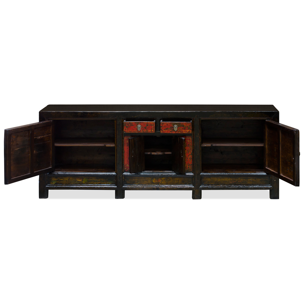 Vintage Elmwood Grand Tibetan Cabinet