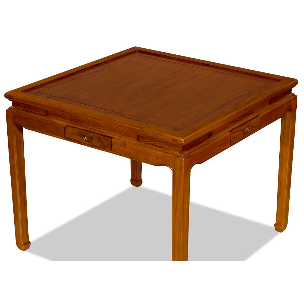 Natural Finish Elmwood Chinese Mahjong Game Table