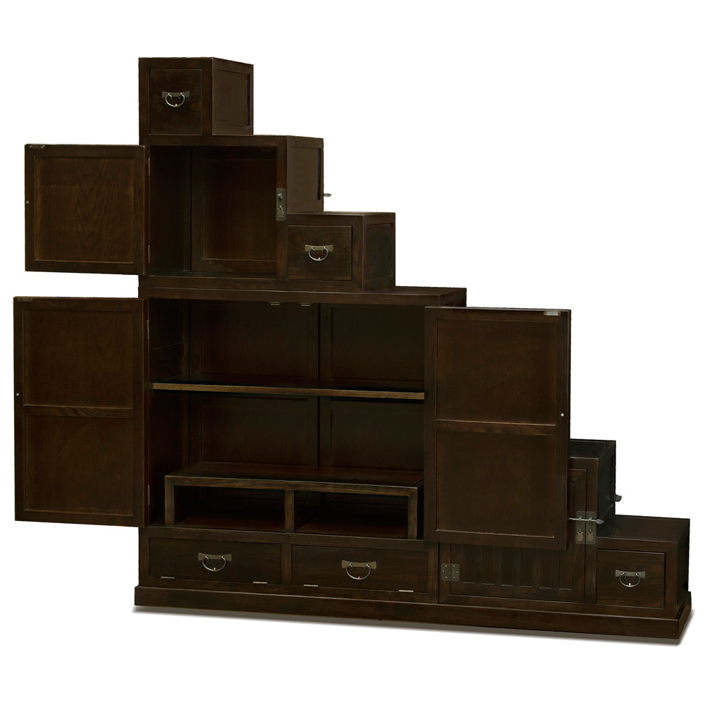Japanese Style Double Sided Step Tansu Chest