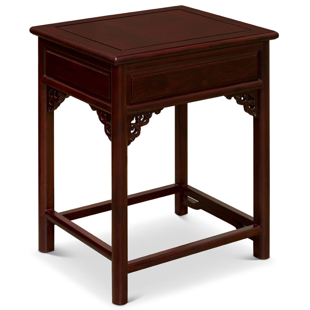 Dark Cherry Longevity Elmwood Chinese Ming End Table