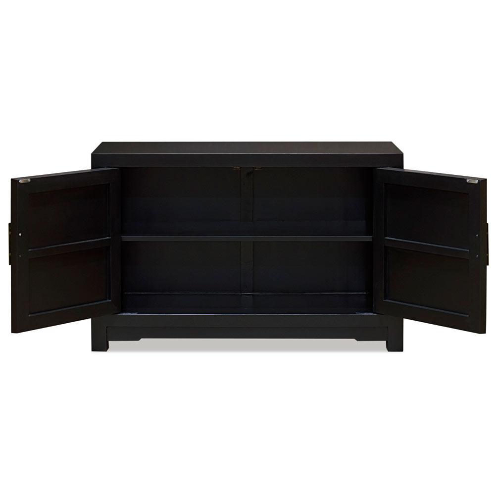 Matte Black Elmwood Japanese Sho Ji Vanity Cabinet