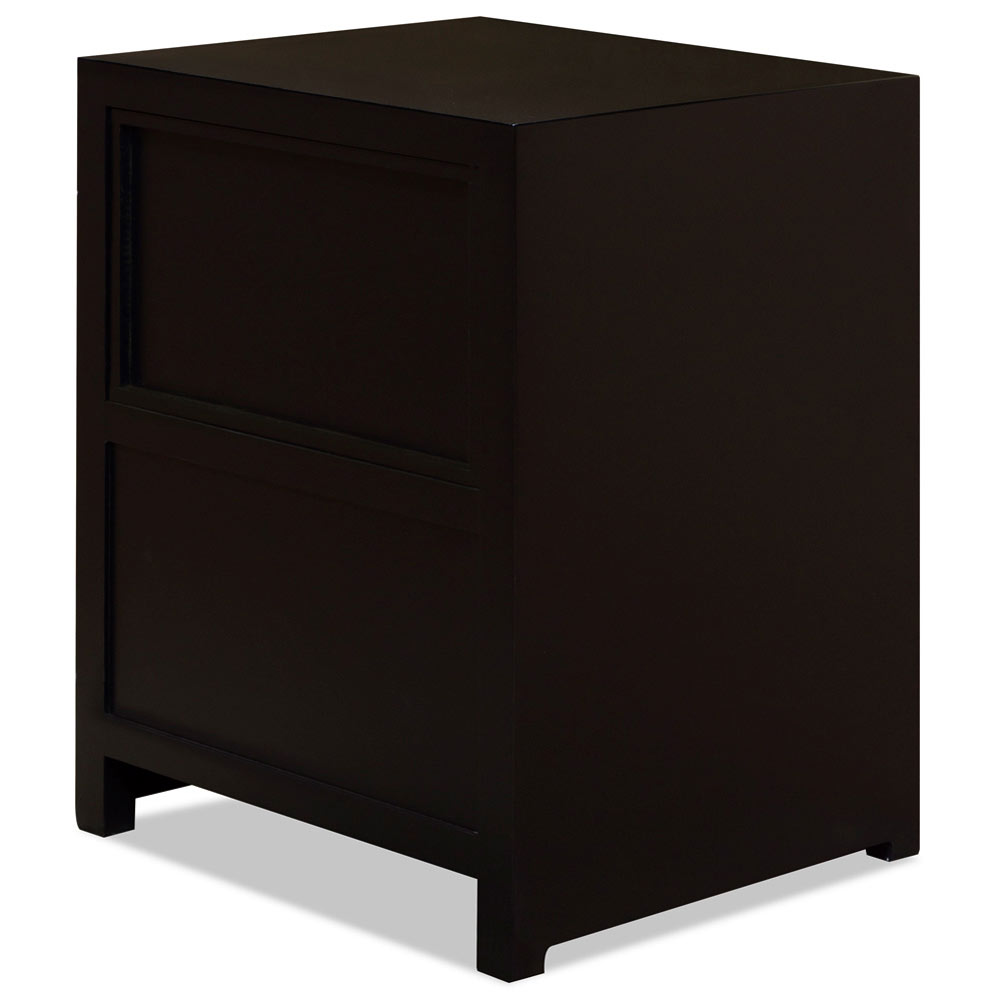 Matte Black Petite Elmwood Chinese Ming Vanity Cabinet