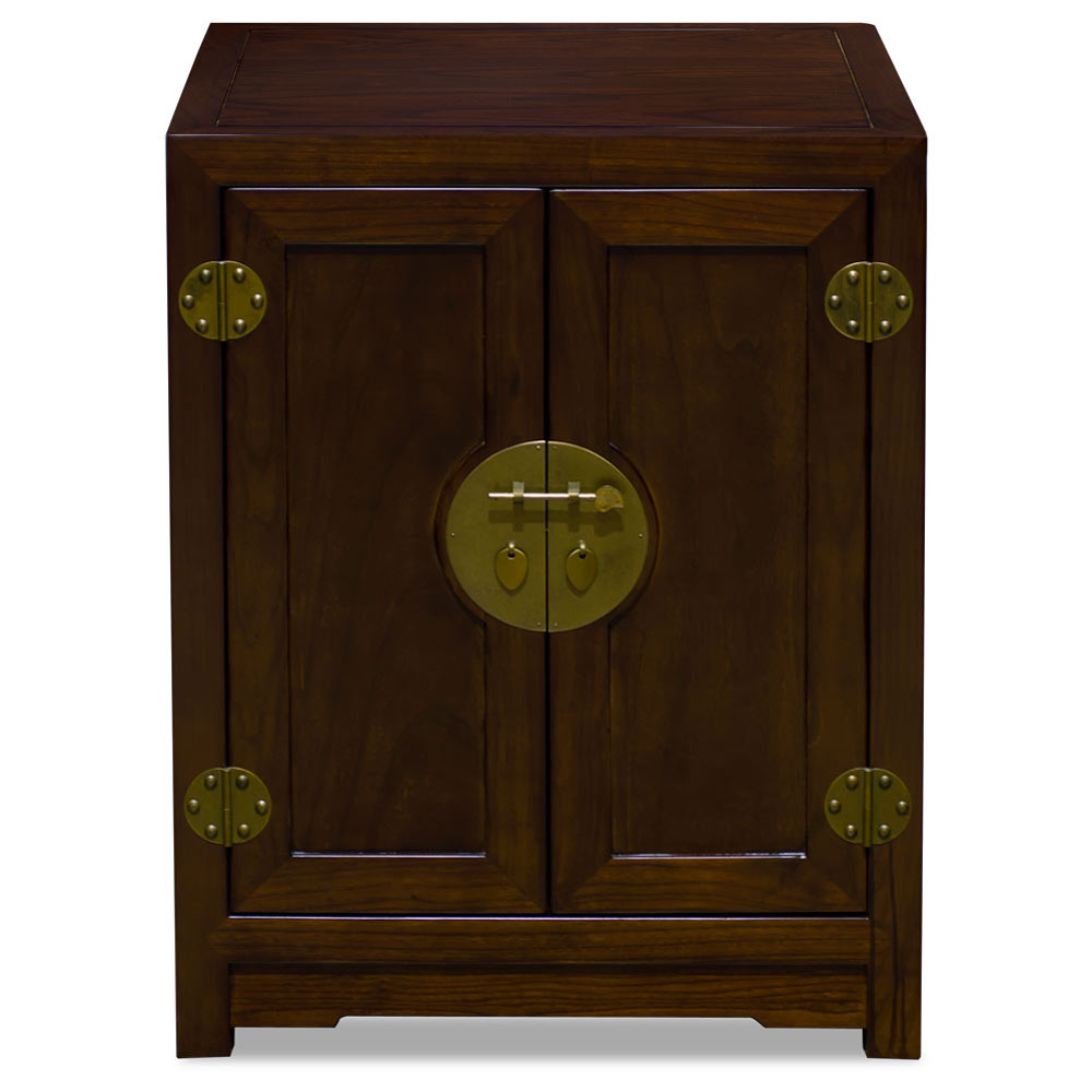 Dark Espresso Elmwood Small Chinese Ming Vanity Cabinet