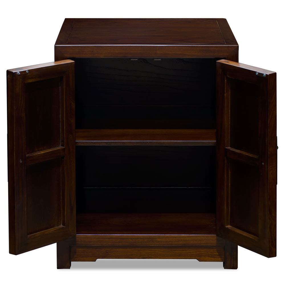 Dark Espresso Elmwood Small Chinese Ming Vanity Cabinet