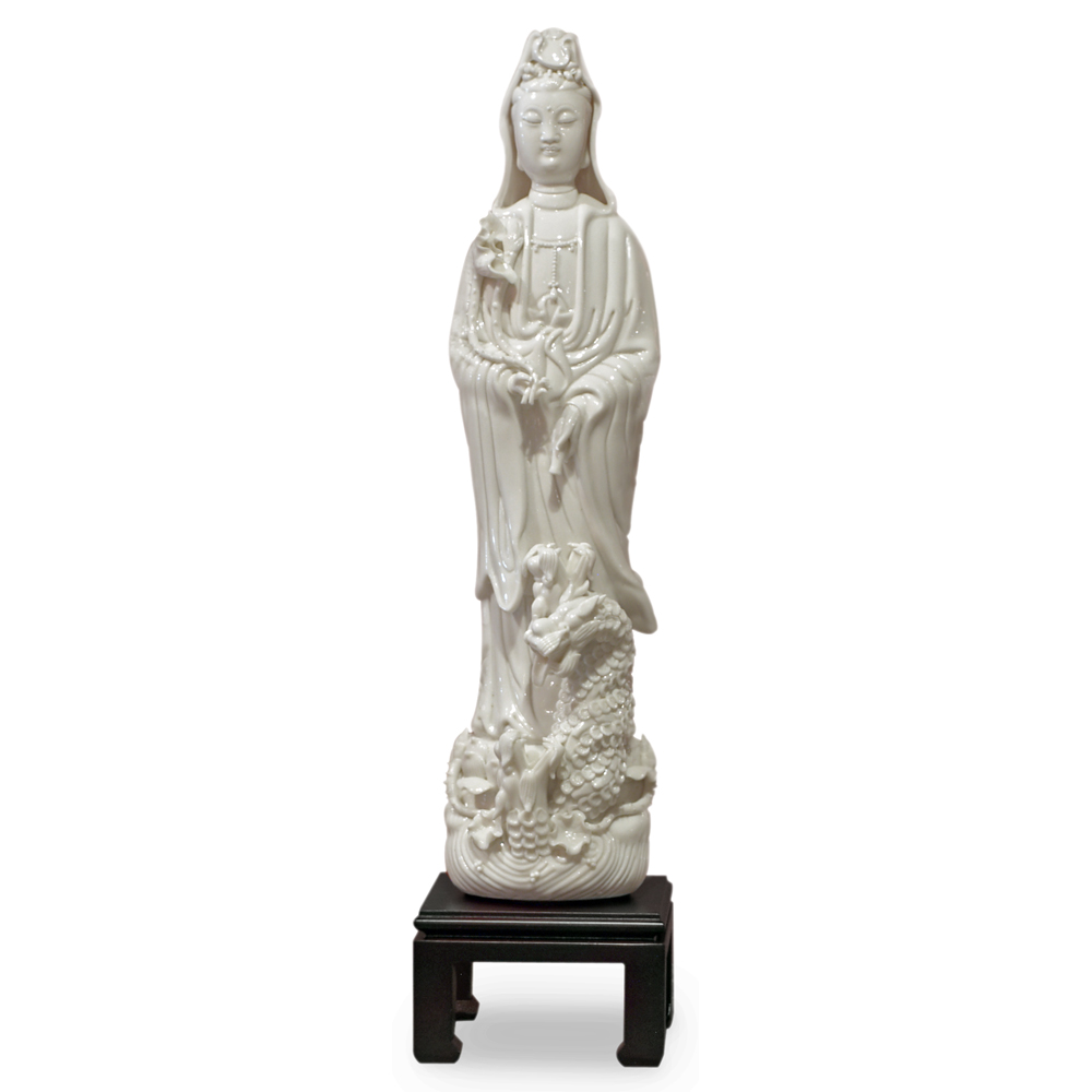 White Porcelain Guanyin Asian Statue