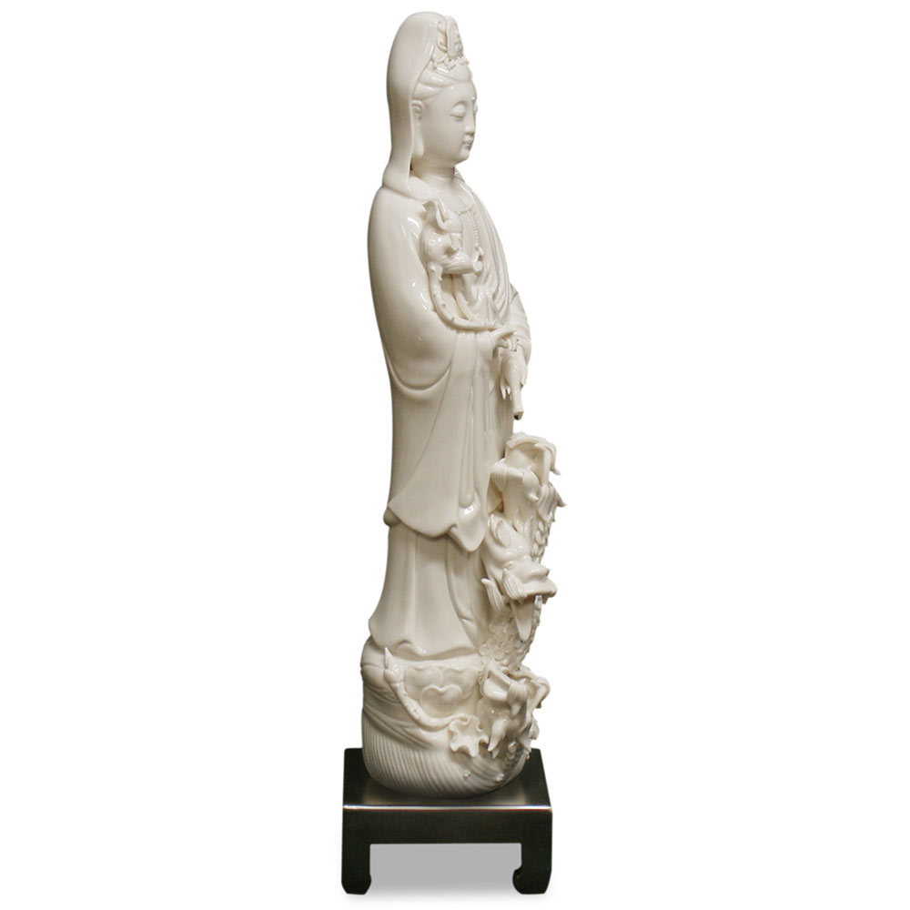 White Porcelain Guanyin Asian Statue