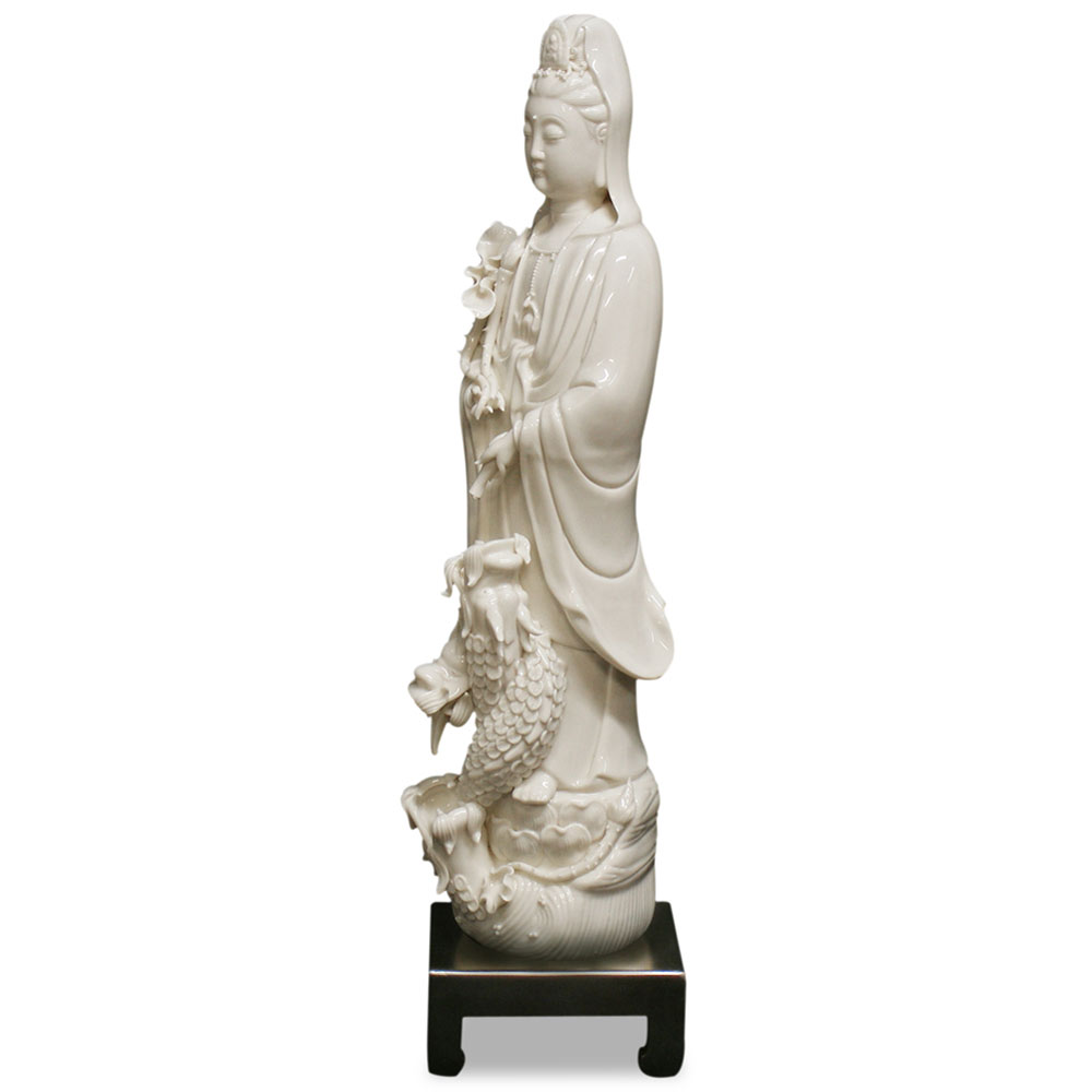 White Porcelain Guanyin Asian Statue