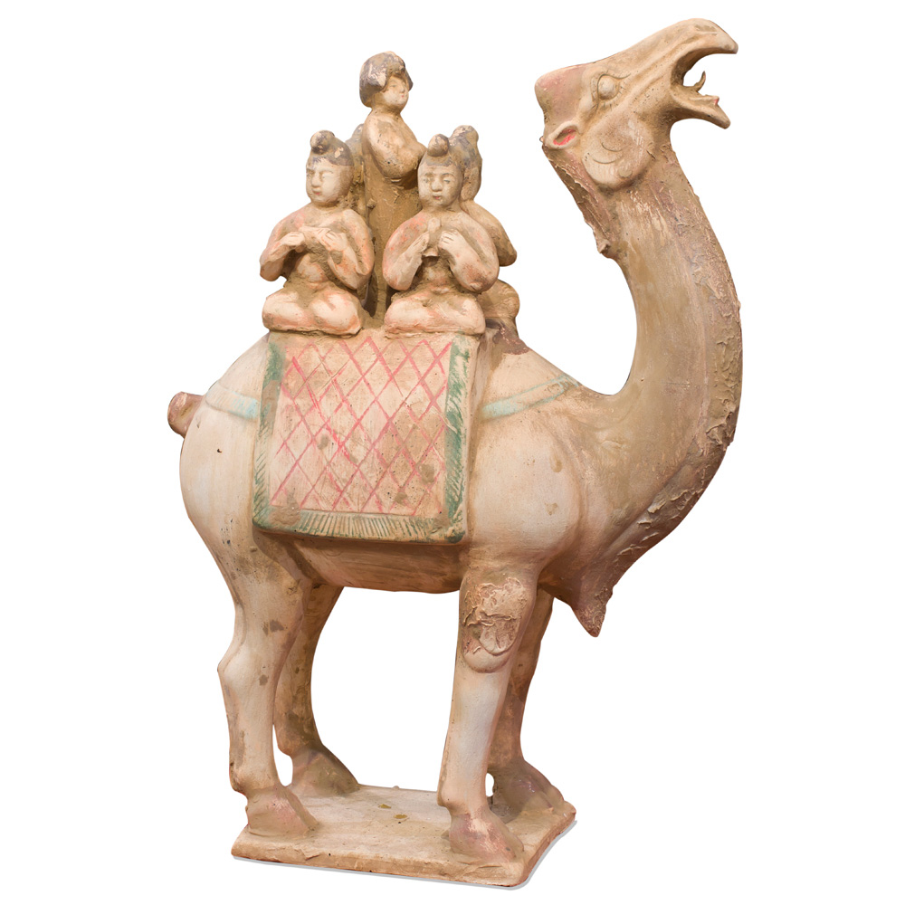 Tang Tri-Color Ceramics Sculpture of Five Musicians Riding A Camel