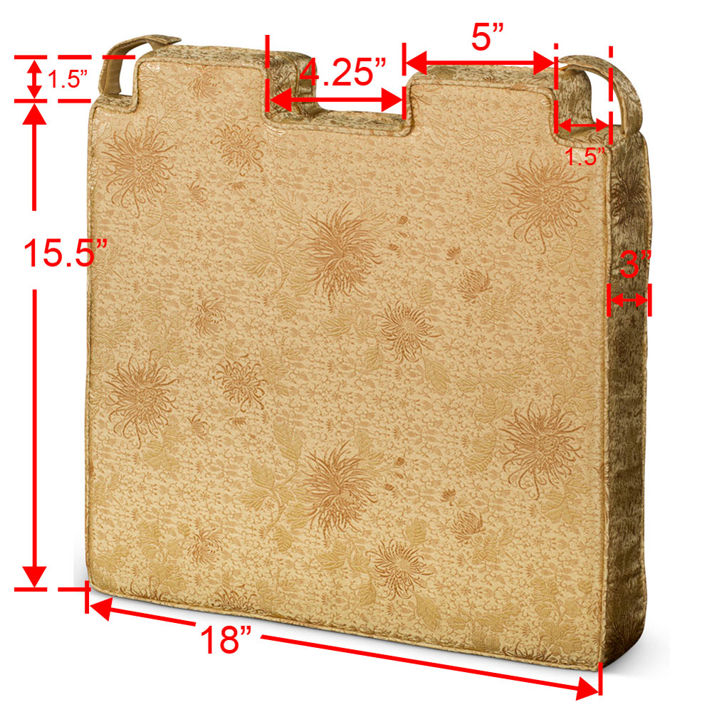 3in Chrysanthemum Design Gold Dining Side Chair Cushions (#74)