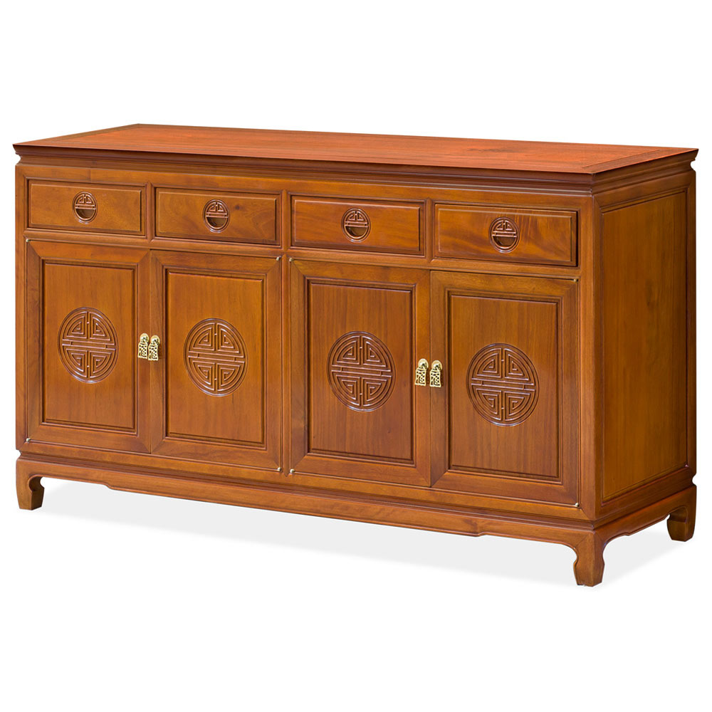 Natural Finish Rosewood Chinese Longevity Sideboard