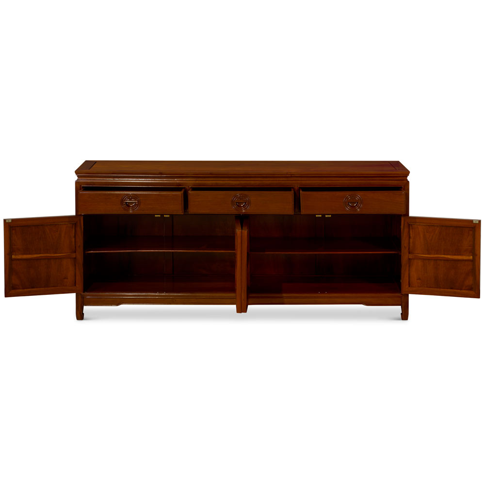 72in Natural Finish Rosewood Chinese Longevity Sideboard