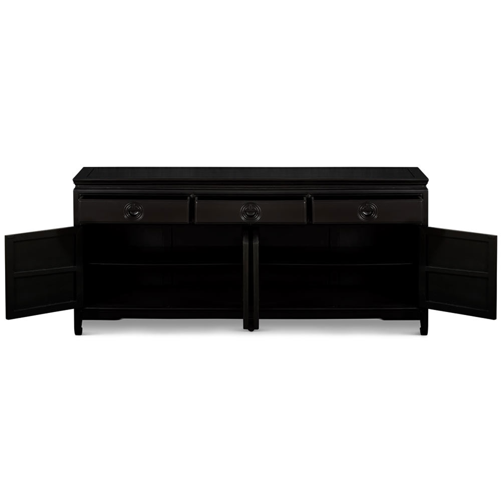 72in Black Rosewood Chinese Longevity Sideboard
