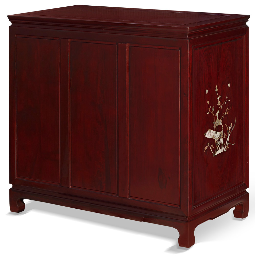 36in Rosewood Mother of Pearl Inlay Motif Sideboard