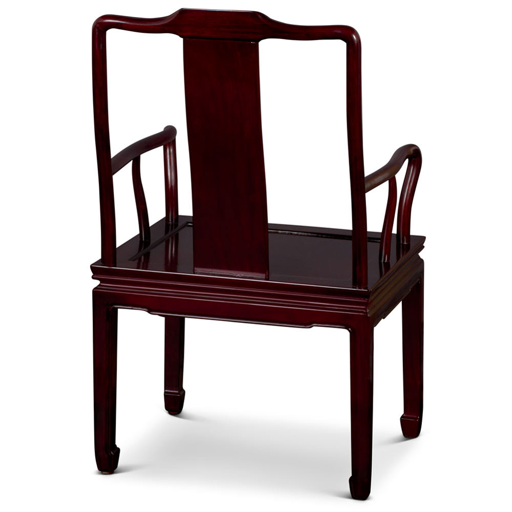 Dark Cherry Rosewood Ming Oriental Arm Chair