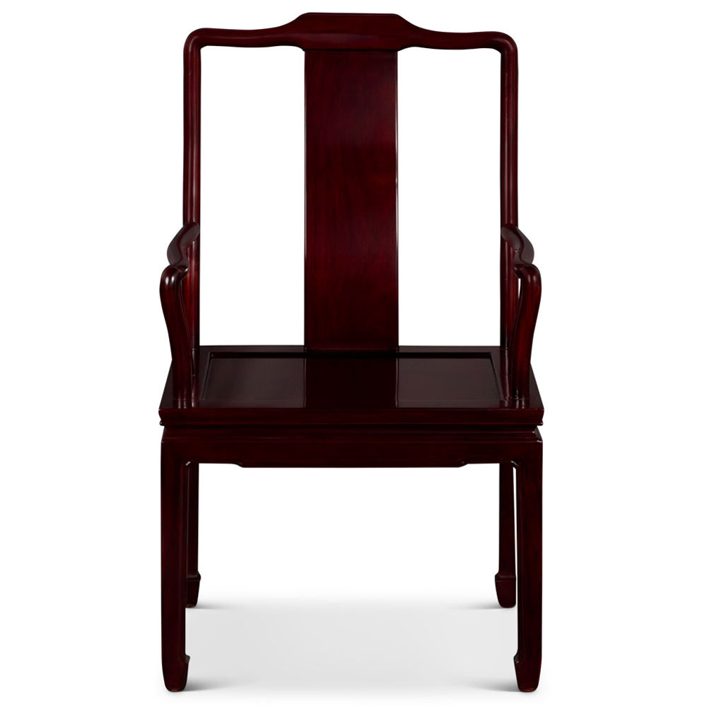 Dark Cherry Rosewood Ming Oriental Arm Chair