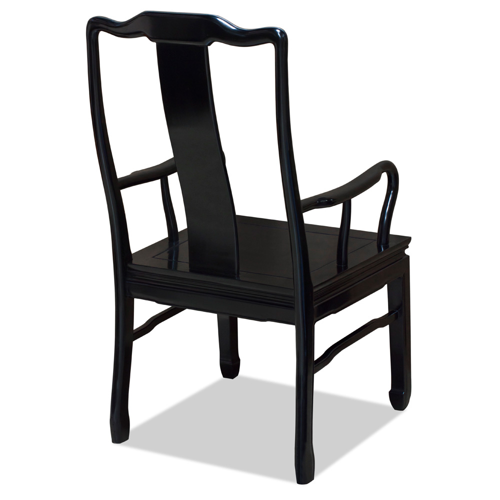 Black Rosewood Chinese Longevity Arm Chair