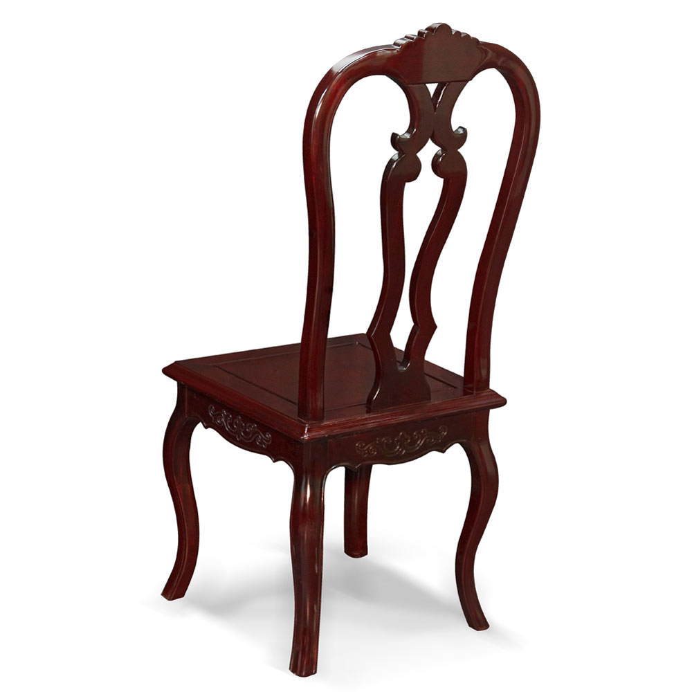 Dark Cherry Rosewood Swan Oriental Side Chair