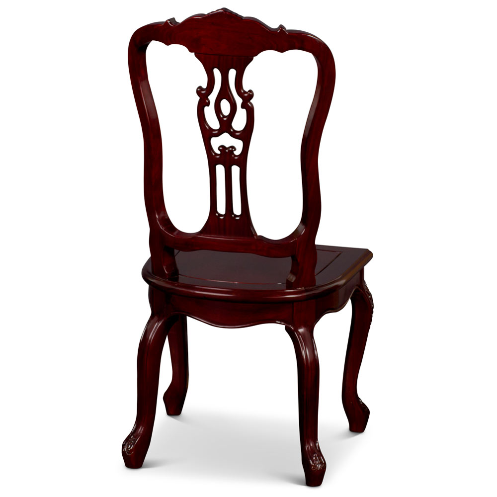 Cherry Rosewood Oriental French Style Side Chair