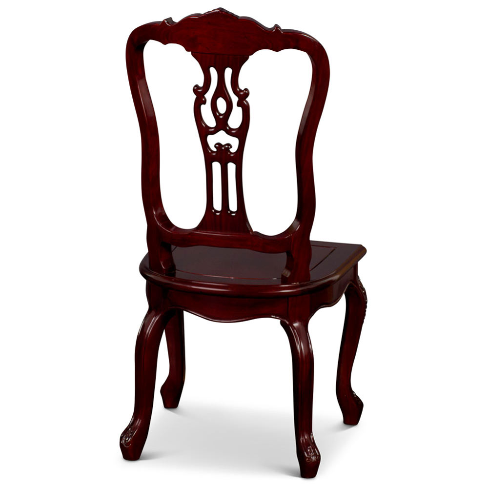 Cherry Rosewood Oriental French Style Side Chair