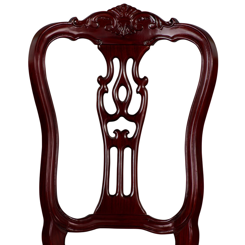 Cherry Rosewood Oriental French Style Side Chair