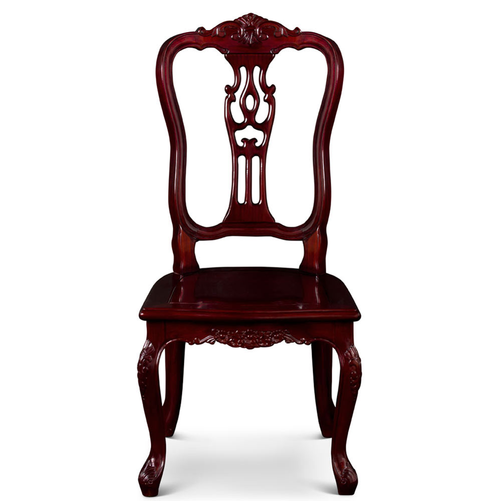 Cherry Rosewood Oriental French Style Side Chair