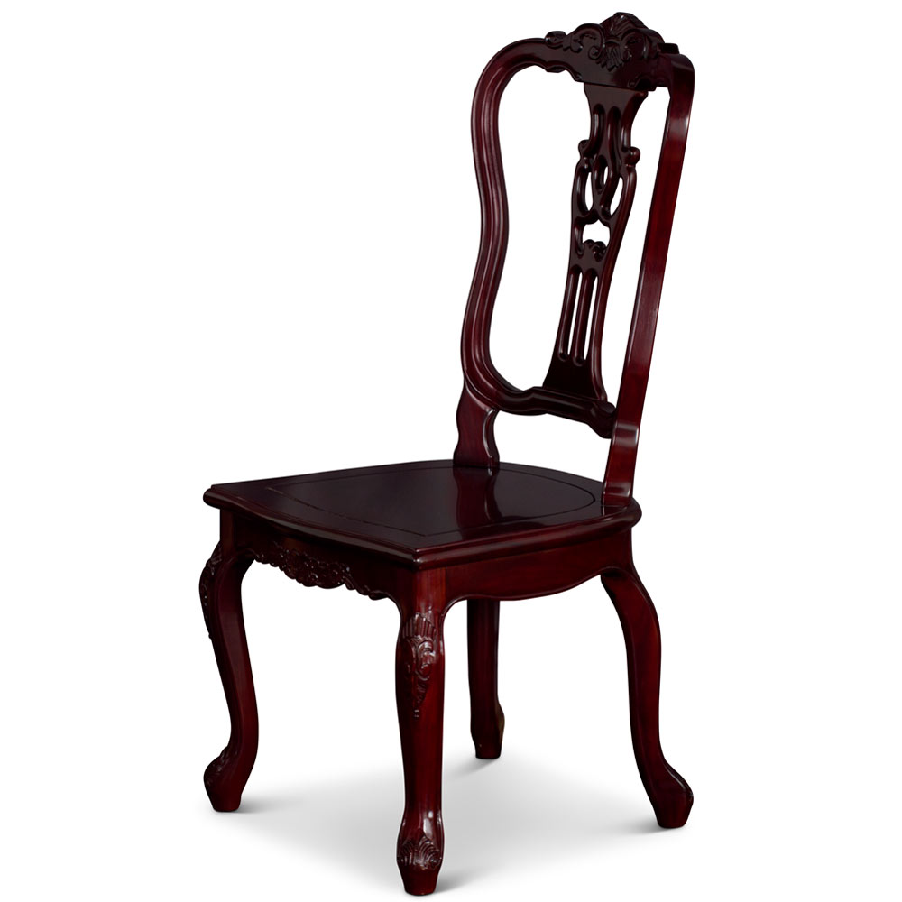Cherry Rosewood Oriental French Style Side Chair