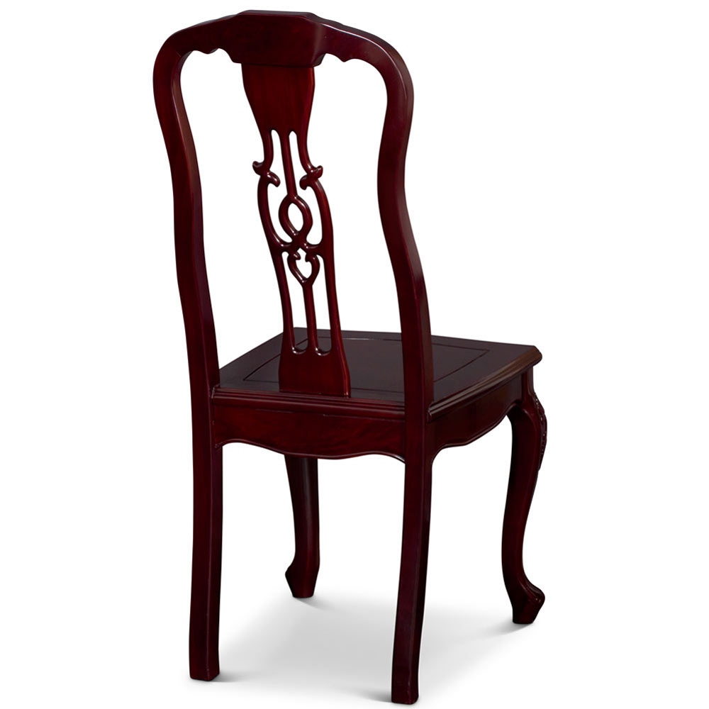 Cherry Rosewood Oriental Style Side Chair