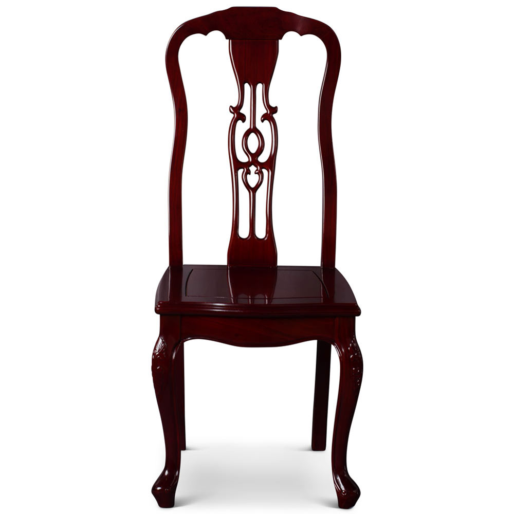 Cherry Rosewood Oriental Style Side Chair