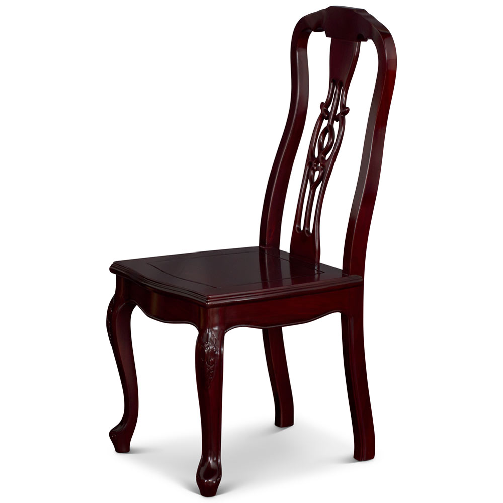 Cherry Rosewood Oriental Style Side Chair