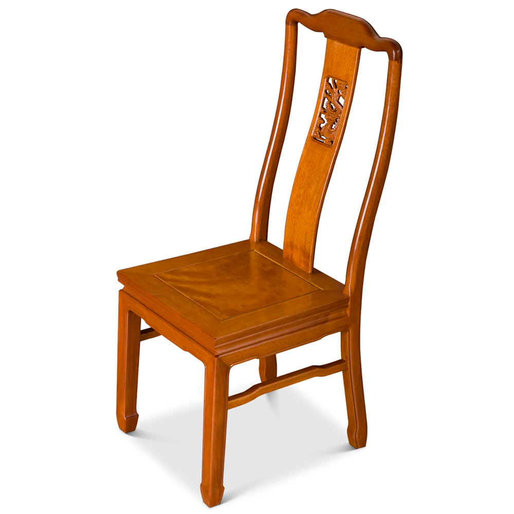 Natural Rosewood Dragon Oriental Chair