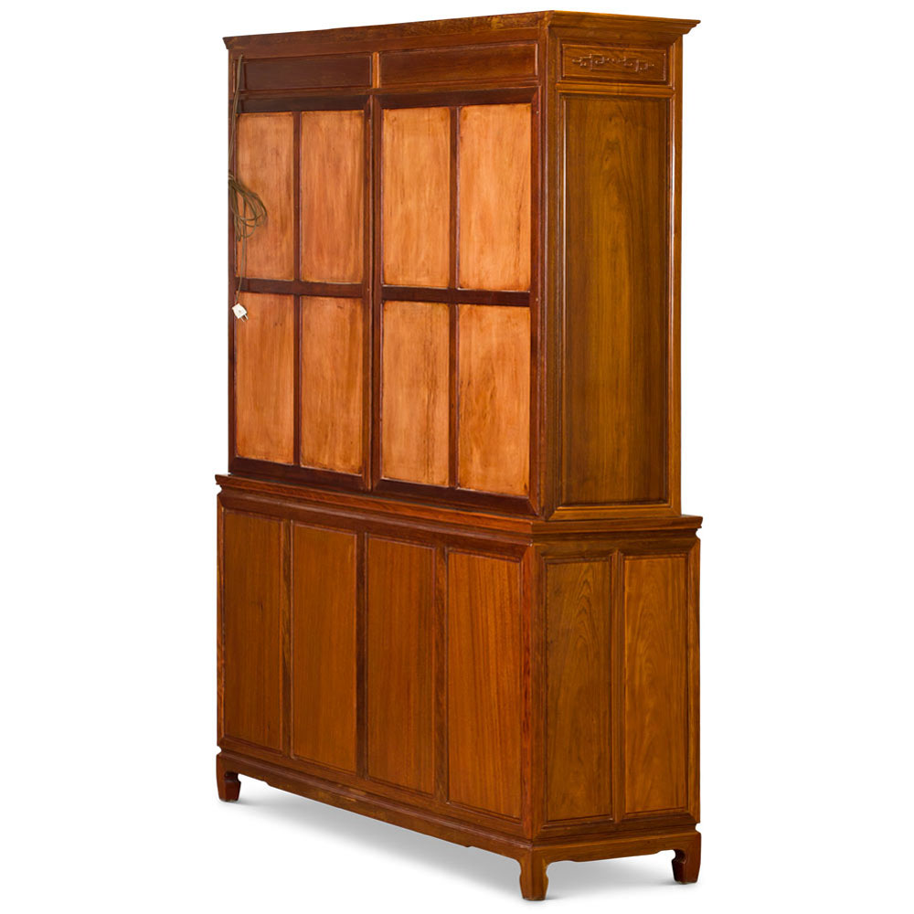 Natural Rosewood Longevity Motif China Cabinet