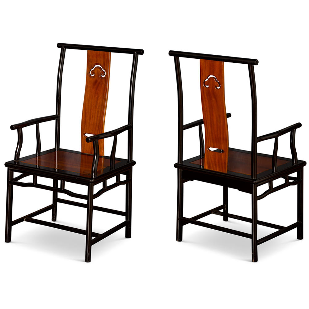 Natural and Black Two Tone Rosewood Rectangle Dining Set with Eight Chairs