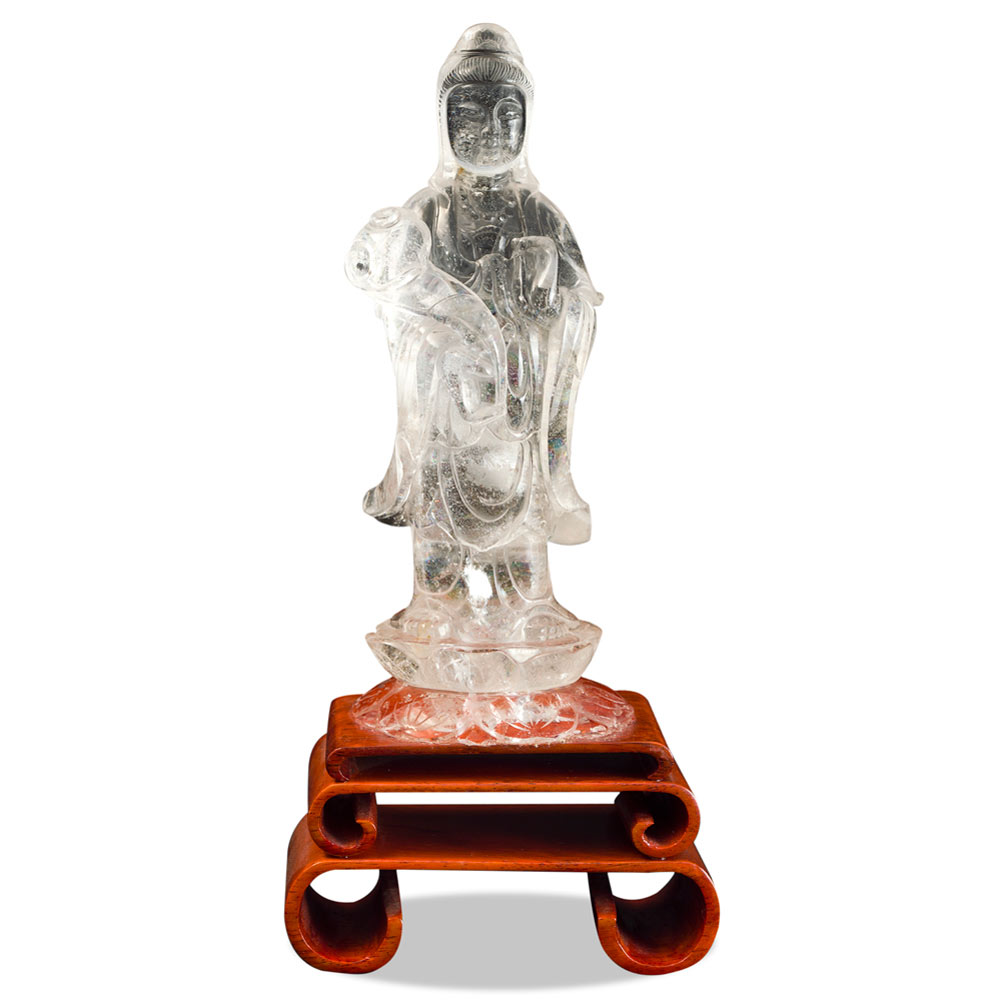 Clear Quartz Guanyin Chinese Statue