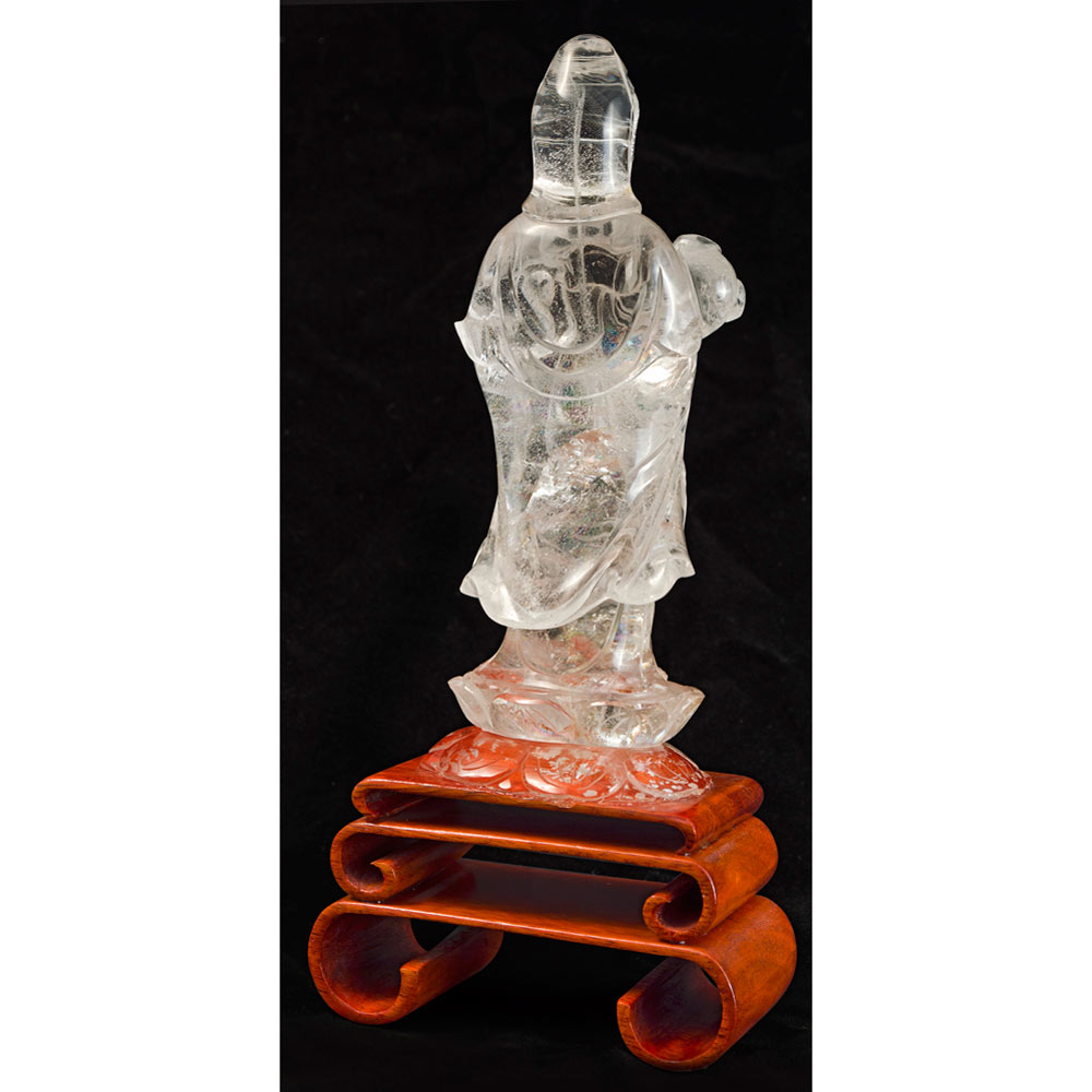 Clear Quartz Guanyin Chinese Statue