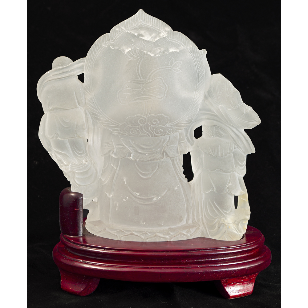 Frosted Quartz Guanyin with Two Children