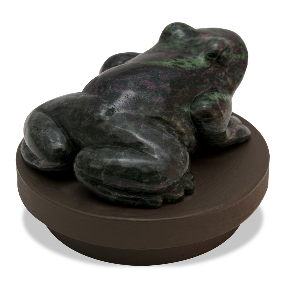 Ruby and Zoisite Toad Sculpture