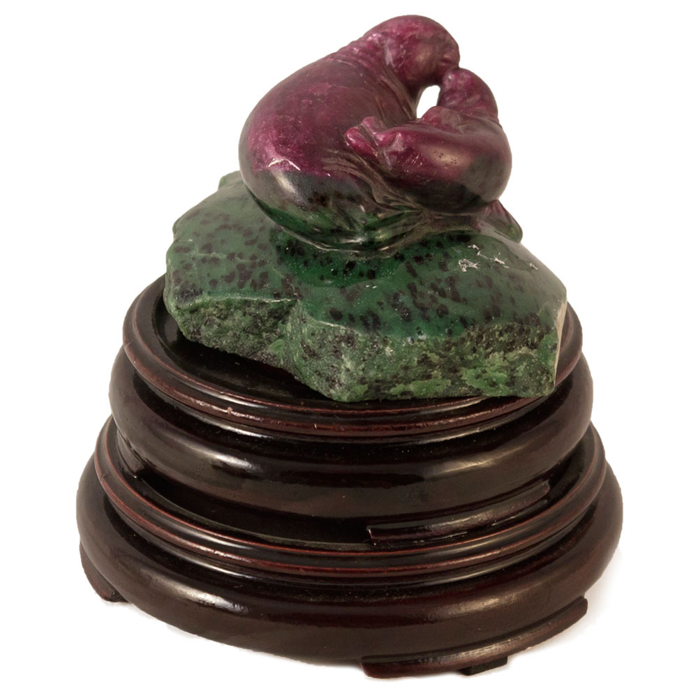 Ruby and Zoisite Seals Chinese Sculpture