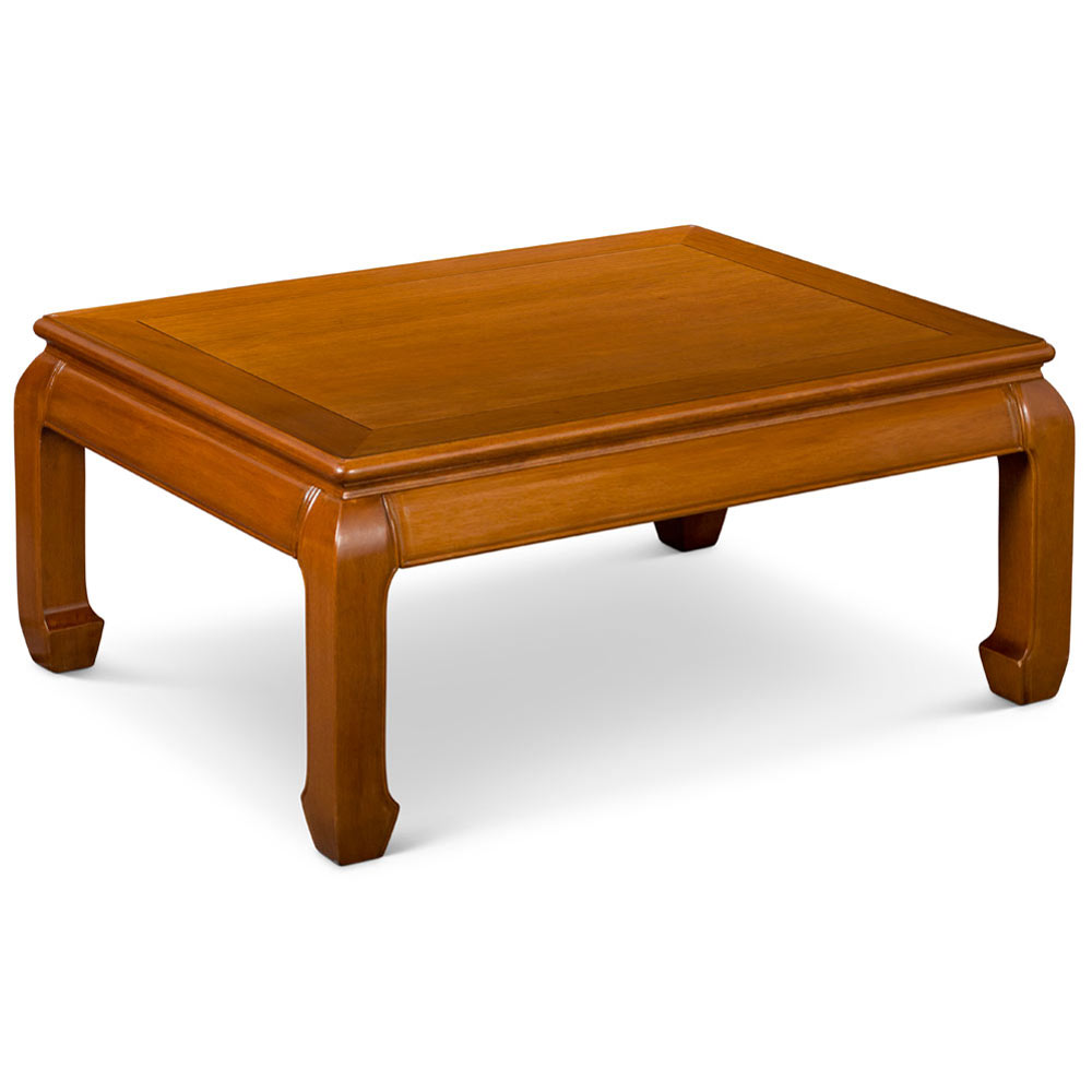 Natural Finish Rosewood Ming Rectangular Chinese Coffee Table