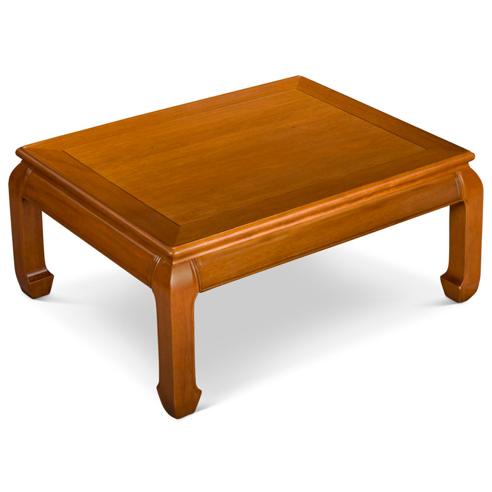 Natural Finish Rosewood Ming Rectangular Chinese Coffee Table