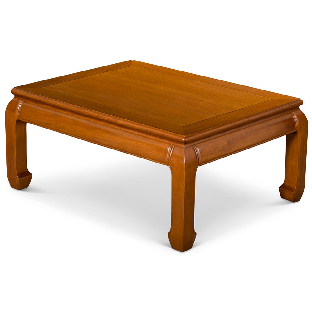 Natural Finish Rosewood Ming Rectangular Chinese Coffee Table